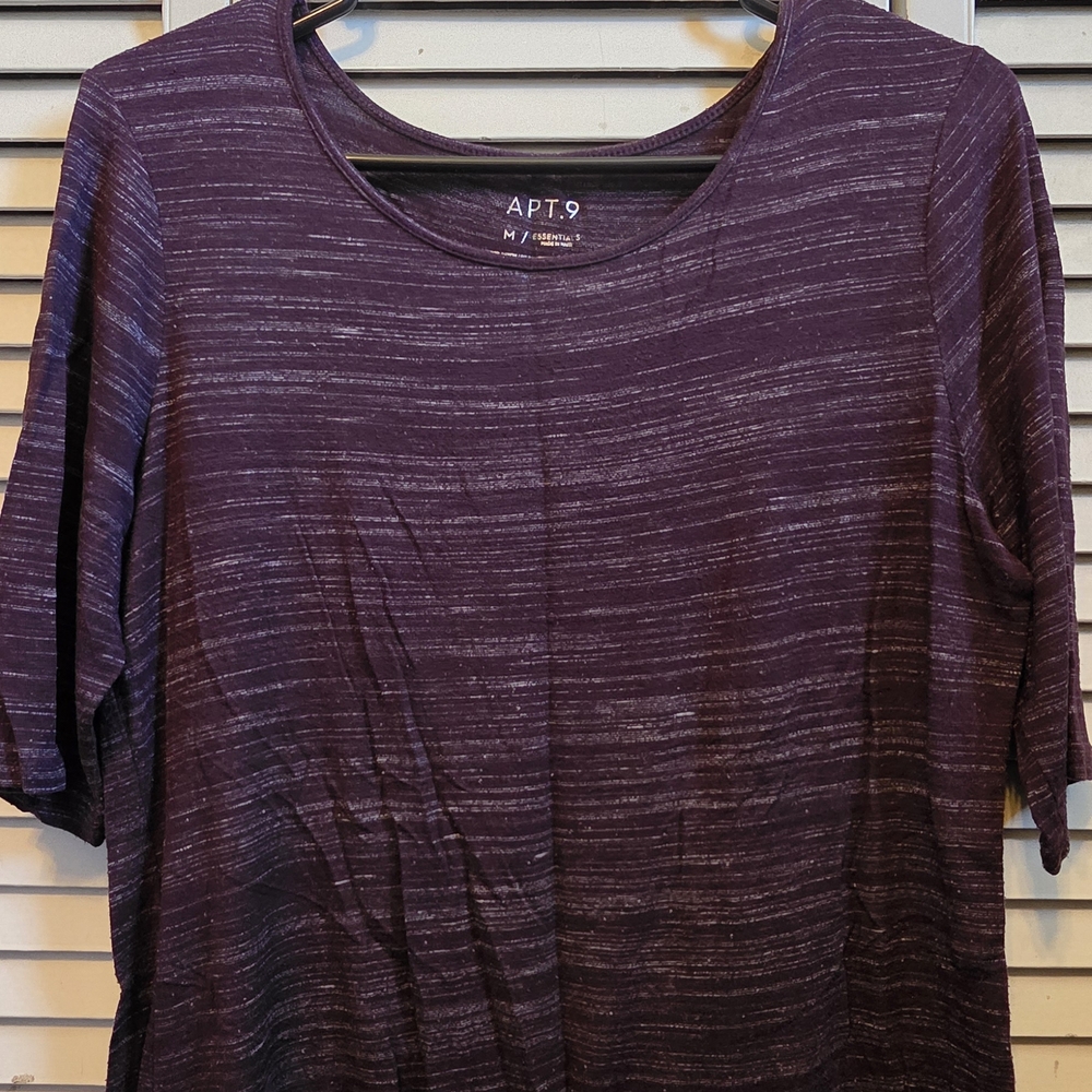 Apt. 9 Purple Relaxed Short Sleeve Tee